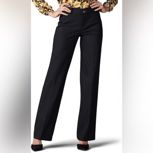 Lee Women's Black Trousers Regular Fit Flex Motion Mid Rise Sz 12 Short NWT #7